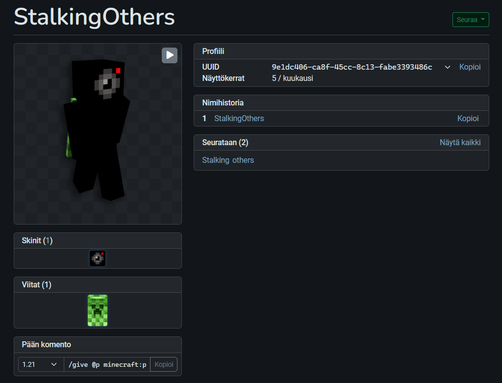 NameMC page of StalkingOthers